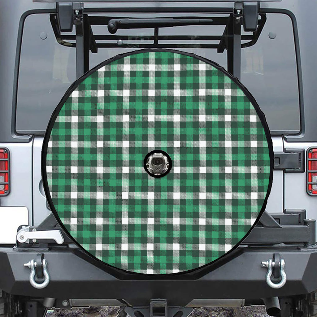 Saint Patrick's Day Stewart Plaid Print Tire Cover With Camera Hole