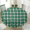 Saint Patrick's Day Stewart Plaid Print Waterproof Round Tablecloth