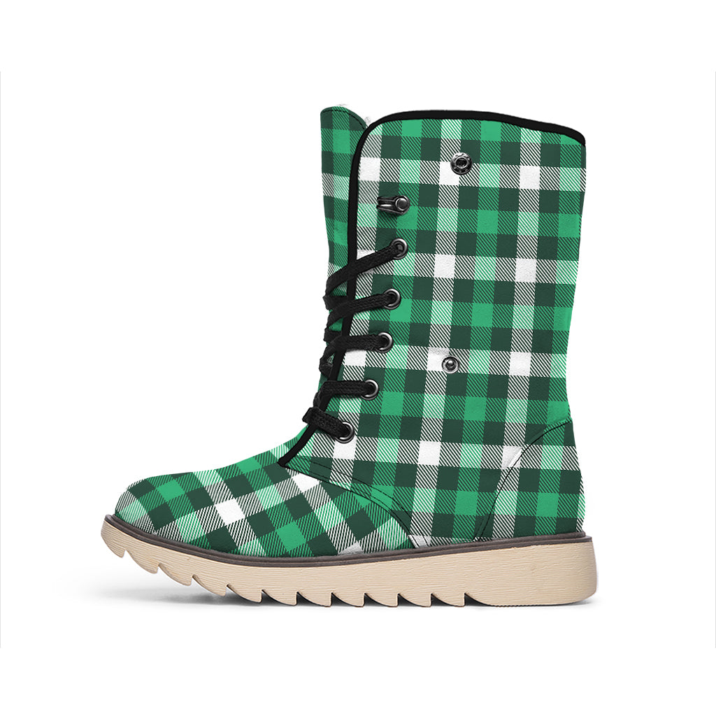 Saint Patrick's Day Stewart Plaid Print Winter Boots