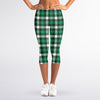 Saint Patrick's Day Stewart Plaid Print Women's Capri Leggings