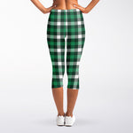 Saint Patrick's Day Stewart Plaid Print Women's Capri Leggings