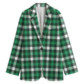 Saint Patrick's Day Stewart Plaid Print Women's Cotton Blazer