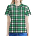 Saint Patrick's Day Stewart Plaid Print Women's Polo Shirt