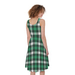 Saint Patrick's Day Stewart Plaid Print Women's Sleeveless Dress