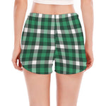 Saint Patrick's Day Stewart Plaid Print Women's Split Running Shorts