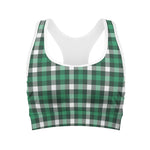 Saint Patrick's Day Stewart Plaid Print Women's Sports Bra