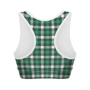 Saint Patrick's Day Stewart Plaid Print Women's Sports Bra