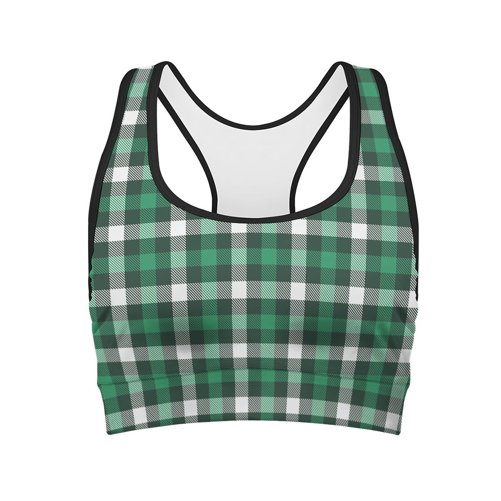 Saint Patrick's Day Stewart Plaid Print Women's Sports Bra