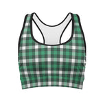 Saint Patrick's Day Stewart Plaid Print Women's Sports Bra