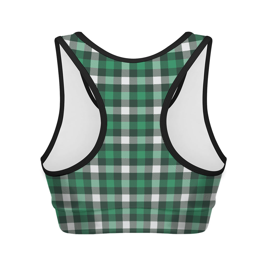 Saint Patrick's Day Stewart Plaid Print Women's Sports Bra