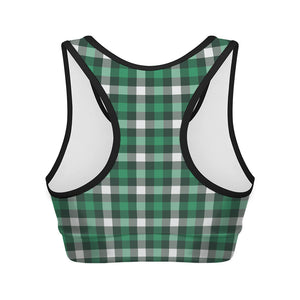 Saint Patrick's Day Stewart Plaid Print Women's Sports Bra