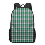 Saint Patrick's Day Tartan Pattern Print 17 Inch Backpack