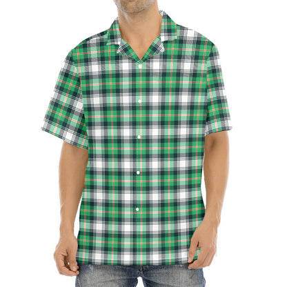 Saint Patrick's Day Tartan Pattern Print Aloha Shirt