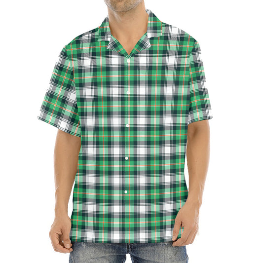 Saint Patrick's Day Tartan Pattern Print Aloha Shirt