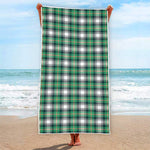 Saint Patrick's Day Tartan Pattern Print Beach Towel