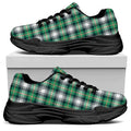 Saint Patrick's Day Tartan Pattern Print Black Chunky Shoes