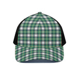 Saint Patrick's Day Tartan Pattern Print Black Mesh Trucker Cap