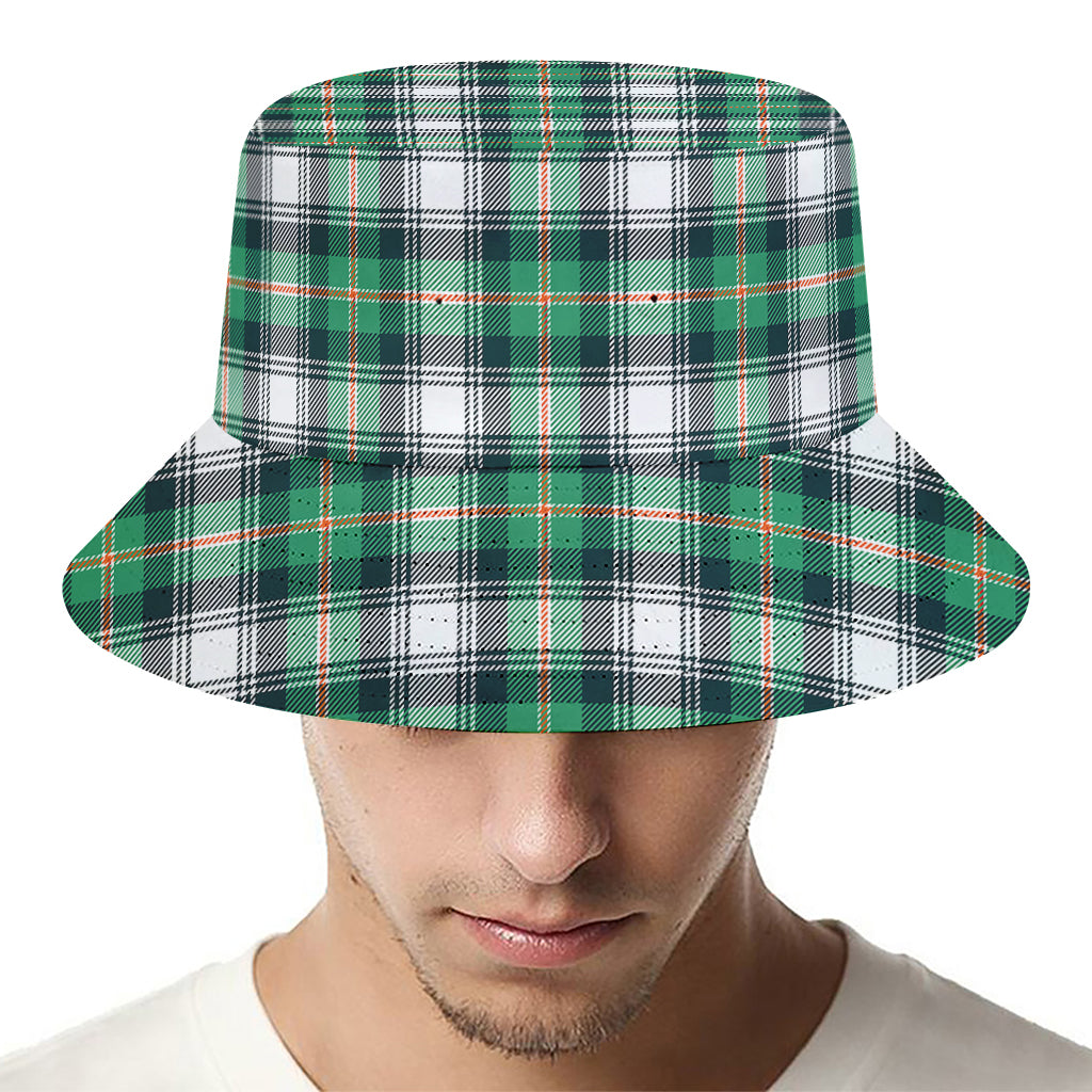 Saint Patrick's Day Tartan Pattern Print Bucket Hat