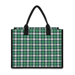 Saint Patrick's Day Tartan Pattern Print Canvas Tote Bag