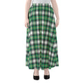 Saint Patrick's Day Tartan Pattern Print Chiffon Maxi Skirt