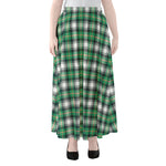Saint Patrick's Day Tartan Pattern Print Chiffon Maxi Skirt