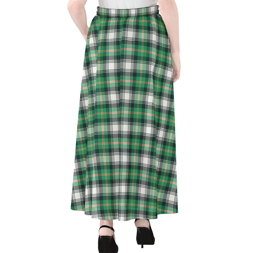 Saint Patrick's Day Tartan Pattern Print Chiffon Maxi Skirt