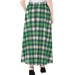 Saint Patrick's Day Tartan Pattern Print Chiffon Maxi Skirt