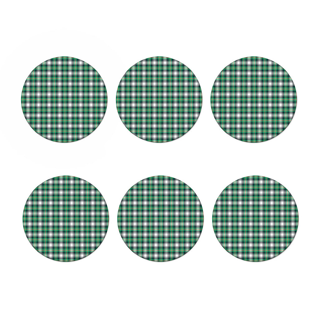 Saint Patrick's Day Tartan Pattern Print Coaster Set