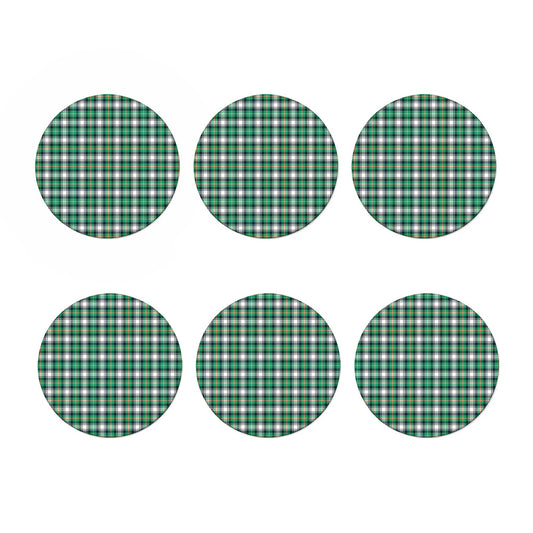 Saint Patrick's Day Tartan Pattern Print Coaster Set