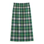 Saint Patrick's Day Tartan Pattern Print Cotton Front Slit Maxi Skirt