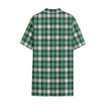 Saint Patrick's Day Tartan Pattern Print Cotton Hawaiian Shirt