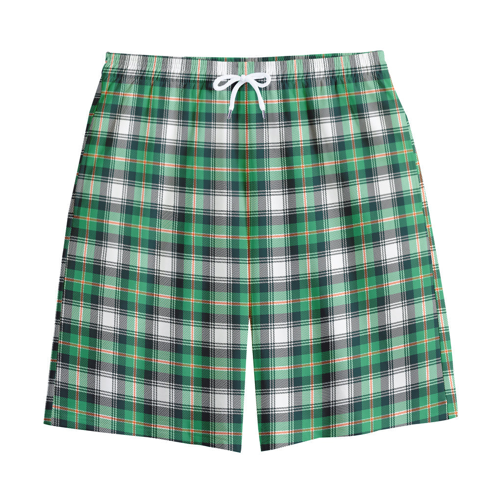 Saint Patrick's Day Tartan Pattern Print Cotton Shorts