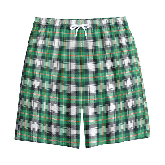 Saint Patrick's Day Tartan Pattern Print Cotton Shorts