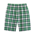 Saint Patrick's Day Tartan Pattern Print Cotton Shorts