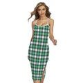 Saint Patrick's Day Tartan Pattern Print Cross Back Cami Dress