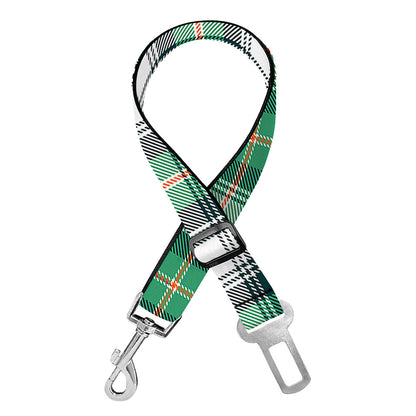 Saint Patrick's Day Tartan Pattern Print Dog Seat Belt