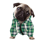 Saint Patrick's Day Tartan Pattern Print Dog Zip Up Hoodie