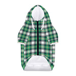 Saint Patrick's Day Tartan Pattern Print Dog Zip Up Hoodie