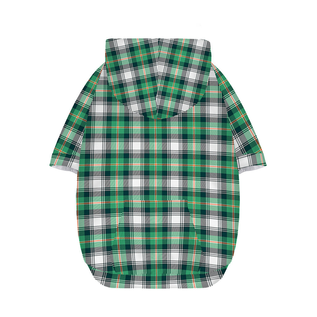 Saint Patrick's Day Tartan Pattern Print Dog Zip Up Hoodie