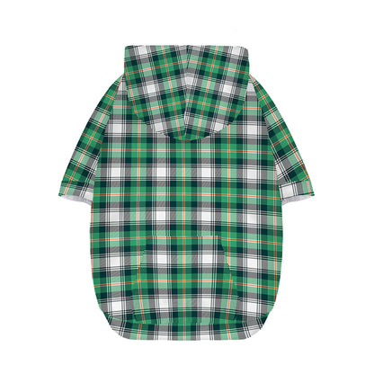 Saint Patrick's Day Tartan Pattern Print Dog Zip Up Hoodie