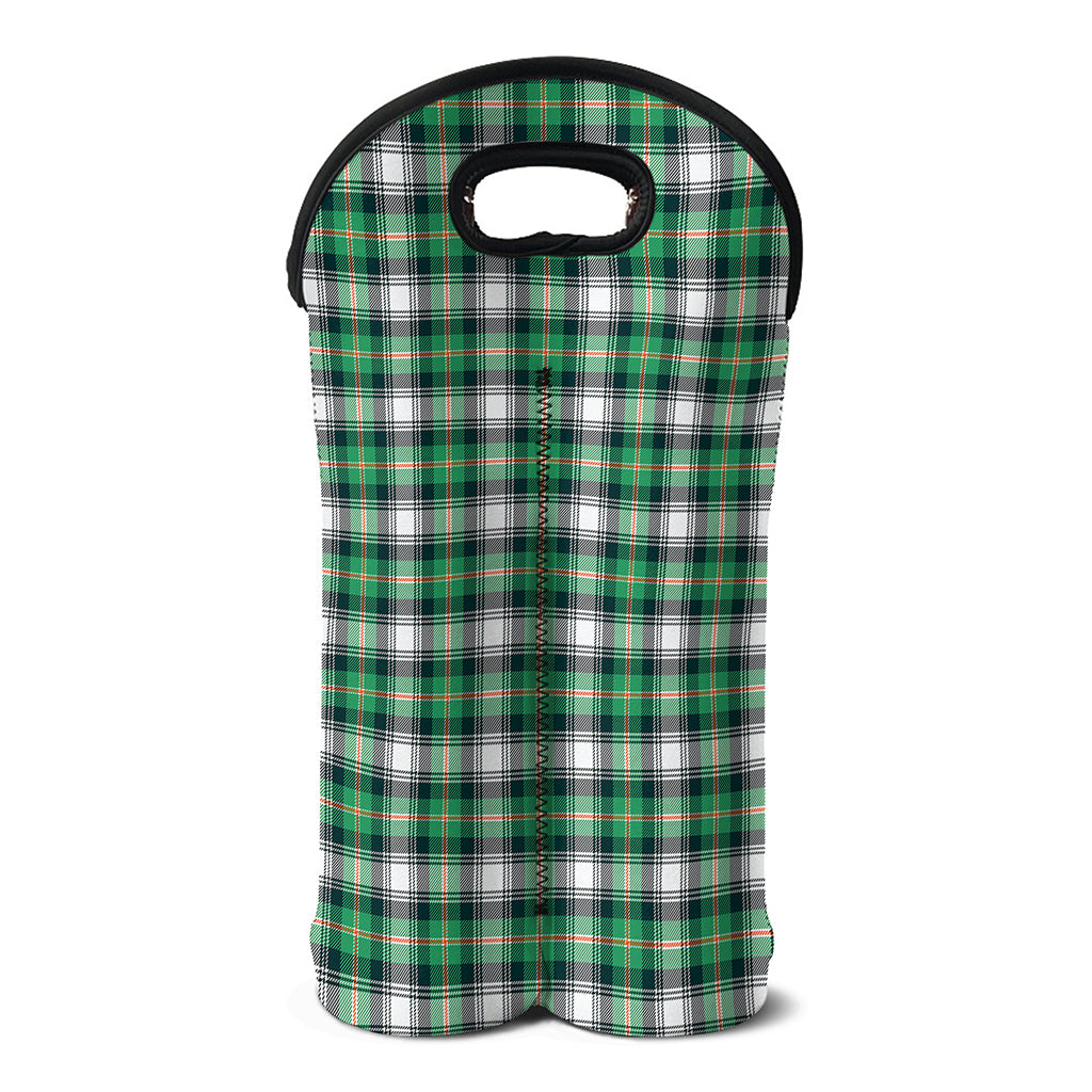 Saint Patrick's Day Tartan Pattern Print Double Neoprene Wine Tote