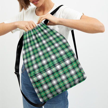 Saint Patrick's Day Tartan Pattern Print Drawstring Backpack
