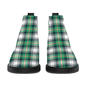 Saint Patrick's Day Tartan Pattern Print Flat Ankle Boots