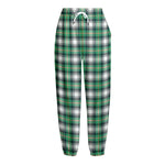 Saint Patrick's Day Tartan Pattern Print Fleece Lined Knit Pants