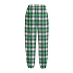 Saint Patrick's Day Tartan Pattern Print Fleece Lined Knit Pants