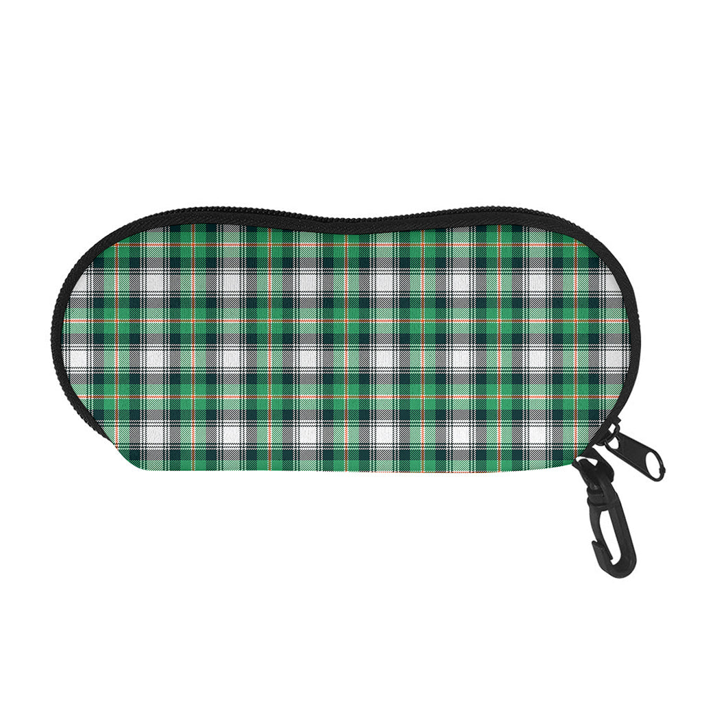 Saint Patrick's Day Tartan Pattern Print Glasses Case
