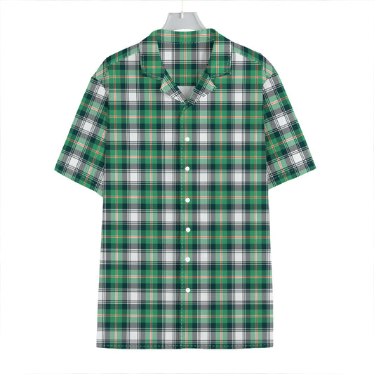 Saint Patrick's Day Tartan Pattern Print Hawaiian Shirt