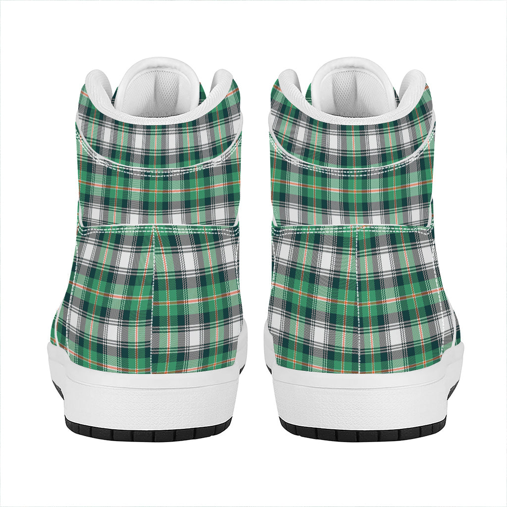 Saint Patrick's Day Tartan Pattern Print High Top Leather Sneakers
