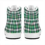 Saint Patrick's Day Tartan Pattern Print High Top Leather Sneakers