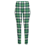 Saint Patrick's Day Tartan Pattern Print High-Waisted Pocket Leggings